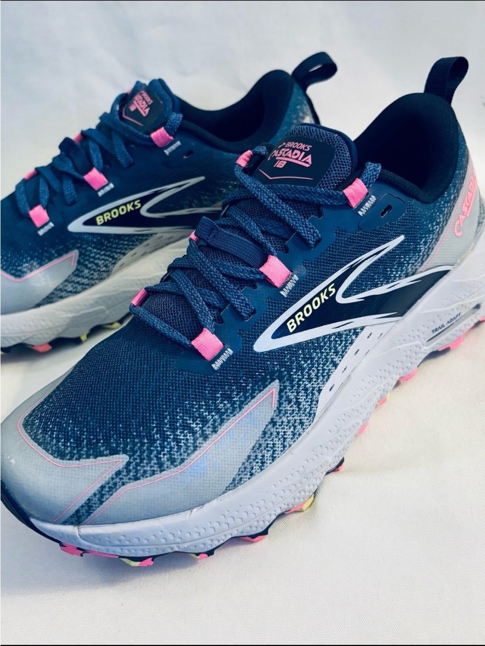 Brooks Women's Teal, Gray & Pink Trail Running Shoes - Picture 3 of 11